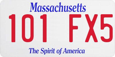 MA license plate 101FX5