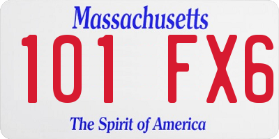 MA license plate 101FX6