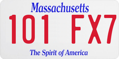 MA license plate 101FX7