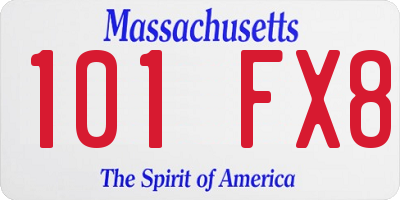 MA license plate 101FX8