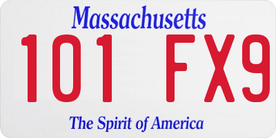 MA license plate 101FX9