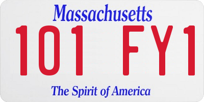 MA license plate 101FY1