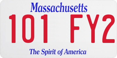 MA license plate 101FY2