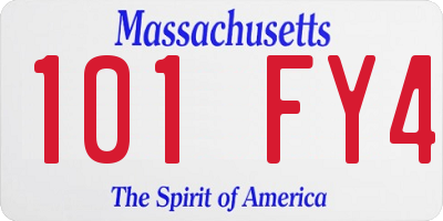 MA license plate 101FY4