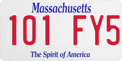 MA license plate 101FY5