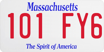 MA license plate 101FY6