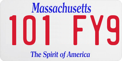 MA license plate 101FY9