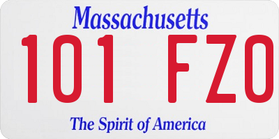 MA license plate 101FZ0