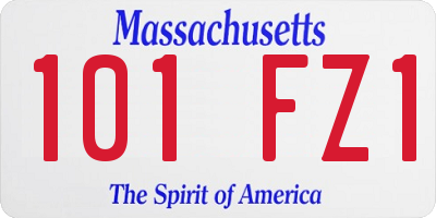 MA license plate 101FZ1