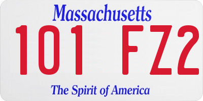 MA license plate 101FZ2