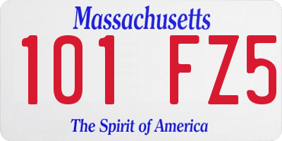 MA license plate 101FZ5