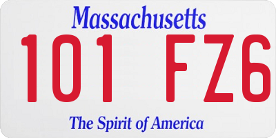 MA license plate 101FZ6