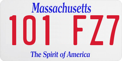 MA license plate 101FZ7