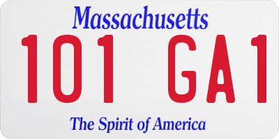 MA license plate 101GA1