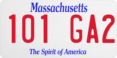 MA license plate 101GA2