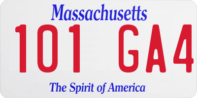 MA license plate 101GA4