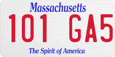 MA license plate 101GA5