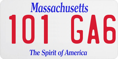 MA license plate 101GA6