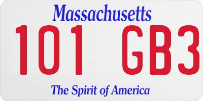 MA license plate 101GB3