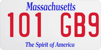 MA license plate 101GB9