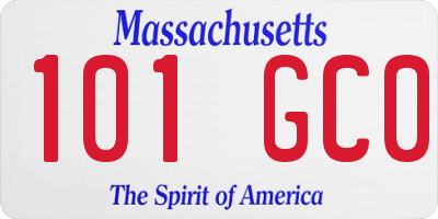 MA license plate 101GC0