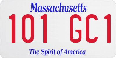 MA license plate 101GC1