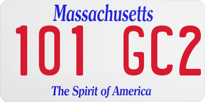 MA license plate 101GC2