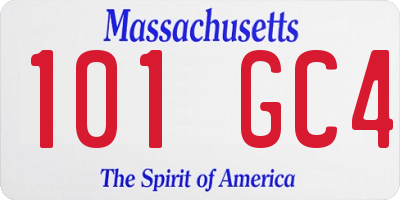 MA license plate 101GC4