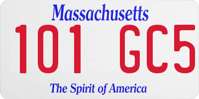 MA license plate 101GC5