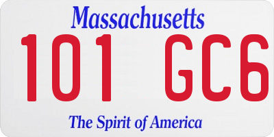 MA license plate 101GC6