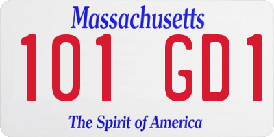 MA license plate 101GD1