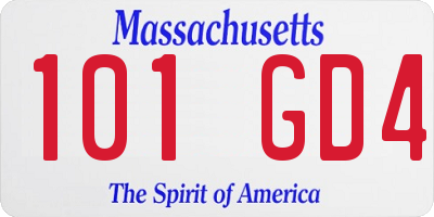 MA license plate 101GD4