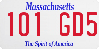 MA license plate 101GD5