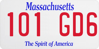 MA license plate 101GD6