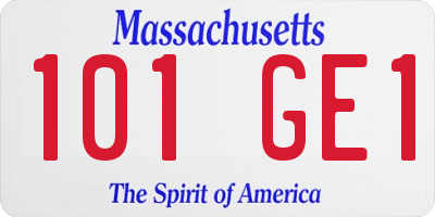 MA license plate 101GE1