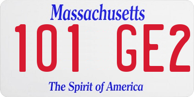 MA license plate 101GE2