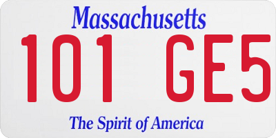 MA license plate 101GE5