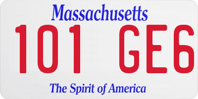 MA license plate 101GE6