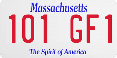 MA license plate 101GF1