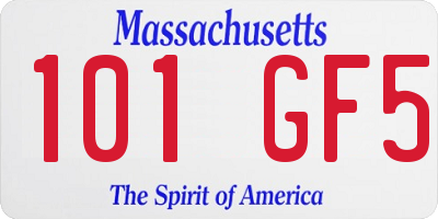 MA license plate 101GF5