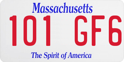 MA license plate 101GF6