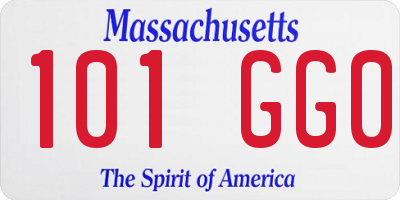 MA license plate 101GG0