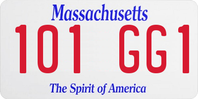 MA license plate 101GG1