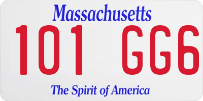 MA license plate 101GG6