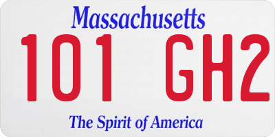 MA license plate 101GH2