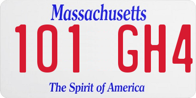 MA license plate 101GH4