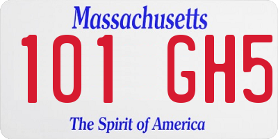 MA license plate 101GH5