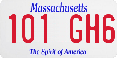 MA license plate 101GH6