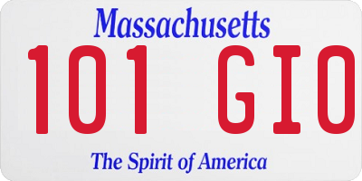 MA license plate 101GI0