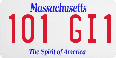 MA license plate 101GI1